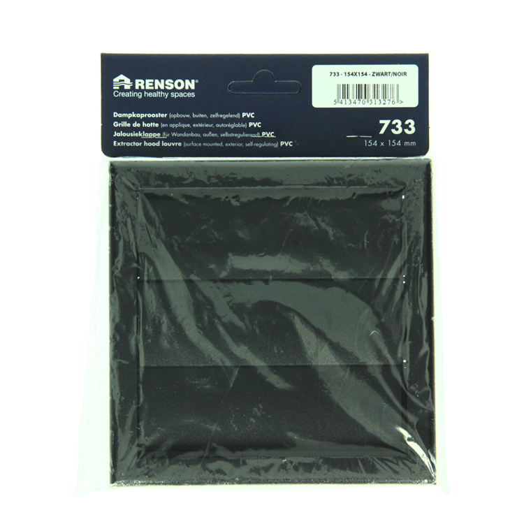 Load image into Gallery viewer, Renson 1069265 - opbouw dampkaprooster pvc 733 (154x154) str 9005 (zwart) | 2 stuks