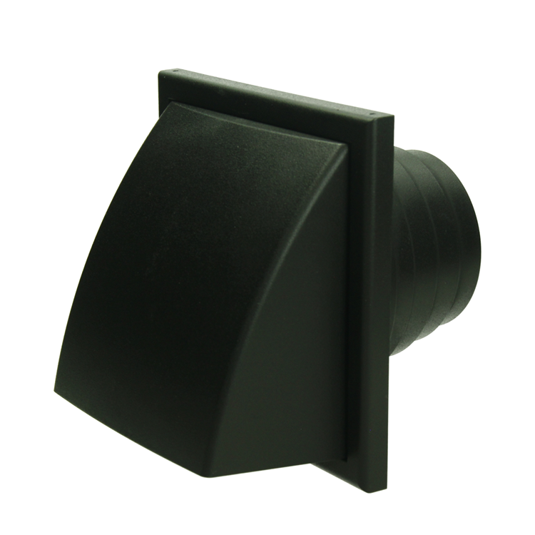 Load image into Gallery viewer, Renson 1069267 - dampkaprooster 1 klep pvc 741 (100-130) str 9005 (zwart) | 2 stuks