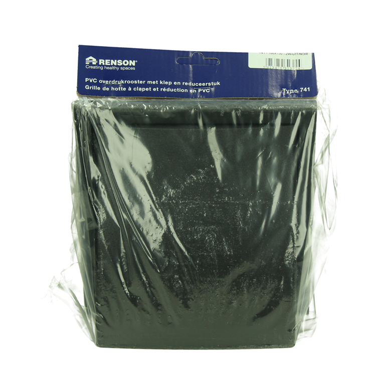 Load image into Gallery viewer, Renson 1069267 - dampkaprooster 1 klep pvc 741 (100-130) str 9005 (zwart) | 2 stuks