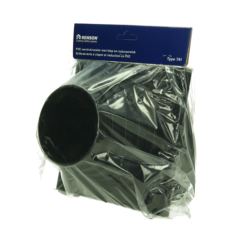 Load image into Gallery viewer, Renson 1069267 - dampkaprooster 1 klep pvc 741 (100-130) str 9005 (zwart) | 2 stuks