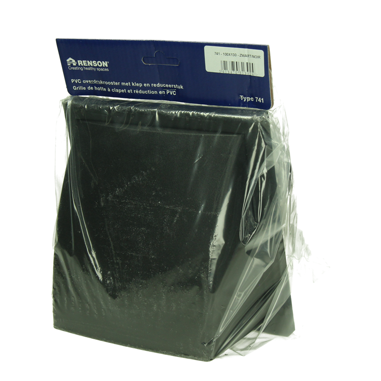 Load image into Gallery viewer, Renson 1069267 - dampkaprooster 1 klep pvc 741 (100-130) str 9005 (zwart) | 2 stuks