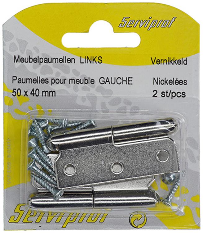 Load image into Gallery viewer, Mack 1013352 - 2 meubelpaumellen links vernikkeld h 50 x b 40 mm | 5 stuks