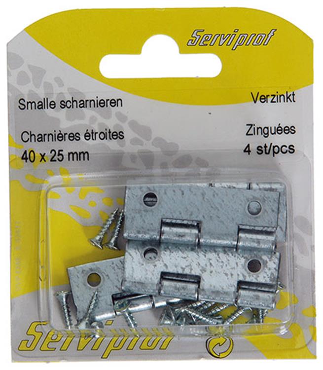 Load image into Gallery viewer, Mack 1013246 - 4 smalle scharnieren verzinkt h 40 x b 25 mm | 5 stuks