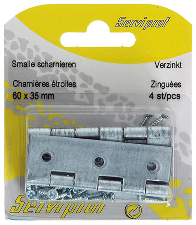 Load image into Gallery viewer, Mack 1013248 - 4 smalle scharnieren verzinkt h 60 x b 35 mm | 5 stuks