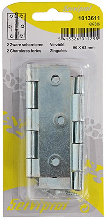Afbeelding laden in galerijviewer, Mack 1013611 - 2 zware scharnieren verzinkt h 90 x b 62 mm | 5 stuks