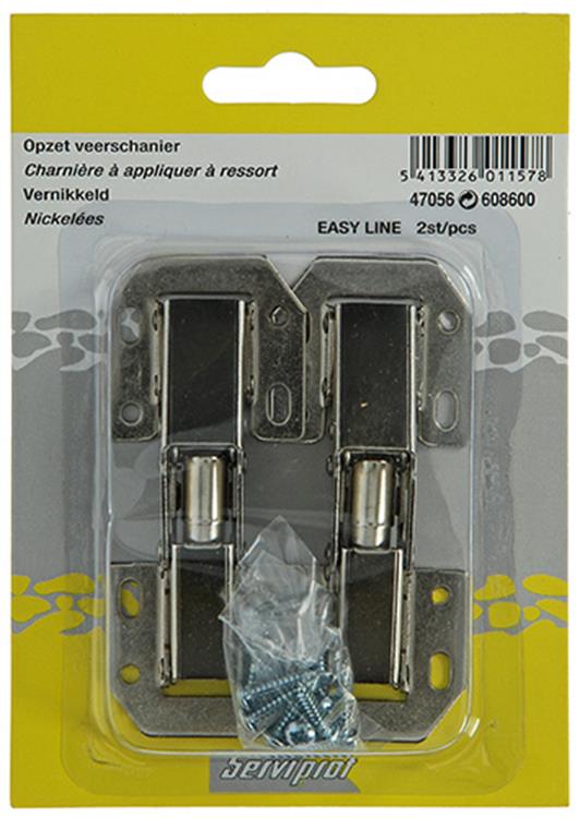 Afbeelding laden in galerijviewer, Mack 1013624 - 2 opzetveerscharnieren vernikkeld easy-line | 5 stuks