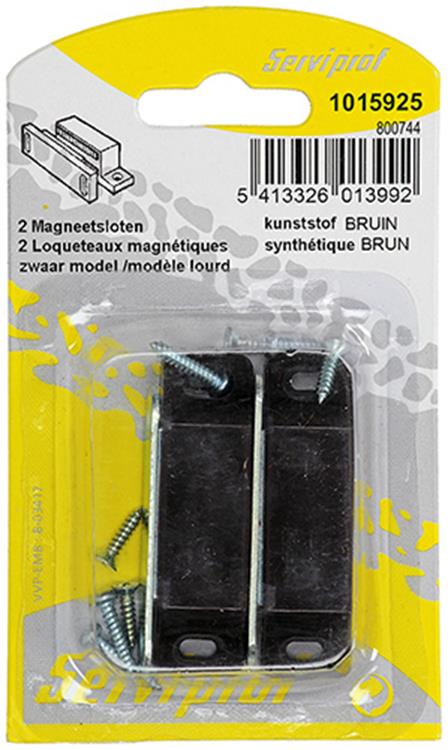 Afbeelding laden in galerijviewer, Mack 1015925 - 2 magneetsloten, zwaar model, kunststof bruin | 10 stuks