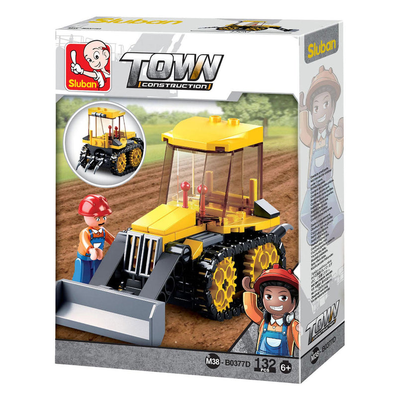 Load image into Gallery viewer, Sluban town bulldozer bouwspeelgoed kinderen vanaf 6 jaar - constructiespeelgoed modelbouw - bouwdoos met 132 bouwstenen - m38-b0377d