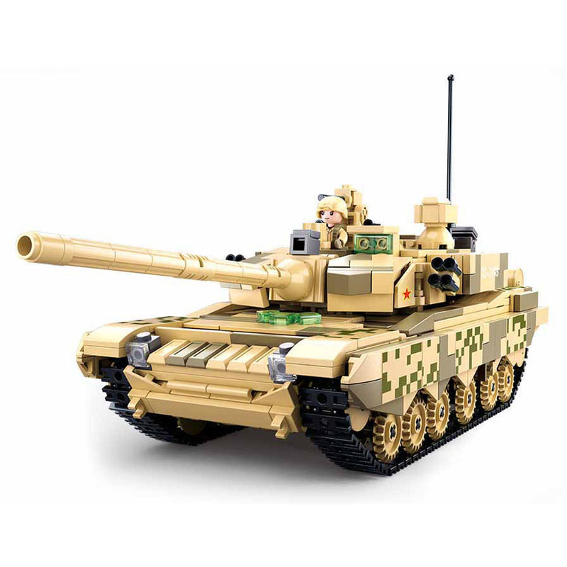Load image into Gallery viewer, Sluban modelbricks army modern battle tank desert bouwspeelgoed – constructiespeelgoed modelbouw – bouwdoos met 893 bouwstenen – m38-b0790 vanaf 8 jaar