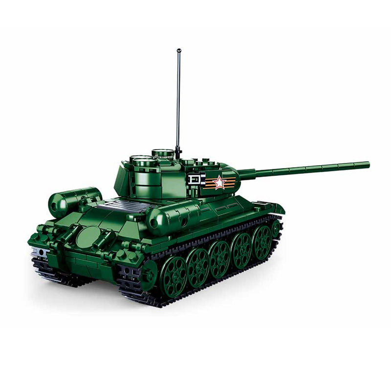 Load image into Gallery viewer, Sluban wwii t-34-85 tank bouwspeelgoed kinderen vanaf 8 jaar – constructiespeelgoed modelbouw – bouwdoos met 497 bouwstenen – m38-b0982