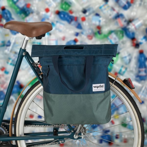 Load image into Gallery viewer, Urban Proof fietsshopper blauw-groen 20L