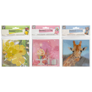 Load image into Gallery viewer, Diamond painting kaartenset 13x13 cm 2 stuks 3 assorti | 6 stuks