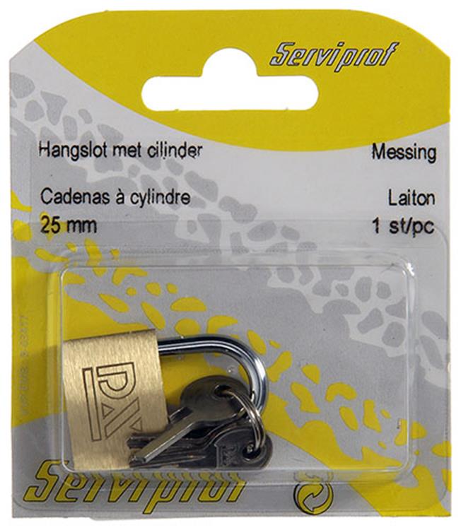 Load image into Gallery viewer, Mack 1014072 - hangslot met cilinder messing 25 mm | 10 stuks
