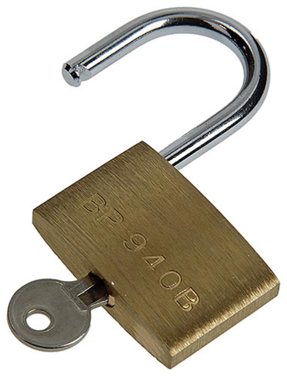Load image into Gallery viewer, Mack 1014074 - hangslot met cilinder messing 40 mm | 10 stuks