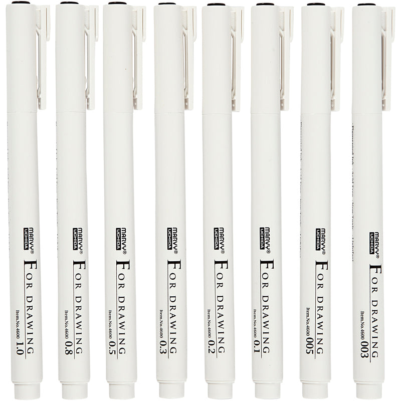 Afbeelding laden in galerijviewer, Https: www.cchobby.nl fineliners-lijndikte-0-03-0-05-0-1-0-2-0-3-0-5-0-8-1-0-mm-zwart-8-stuk-1-doos