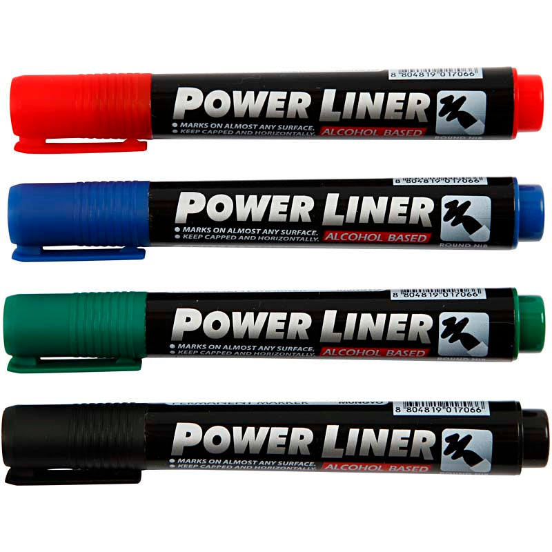 Afbeelding laden in galerijviewer, Https: www.cchobby.nl power-liner-lijndikte-1-5-3-mm-zwart-blauw-groen-rood-4-stuk-1-doos