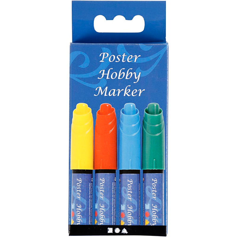 Afbeelding laden in galerijviewer, Https: www.cchobby.nl poster-hobby-marker-lijndikte-3-mm-blauw-groen-rood-geel-4-stuk-1-doos