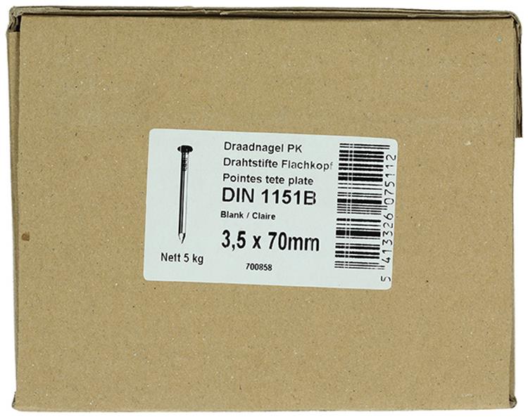 Afbeelding laden in galerijviewer, 1015649 - doos 5 kg. nagels platte kop 3,5x70 mm | 2 stuks