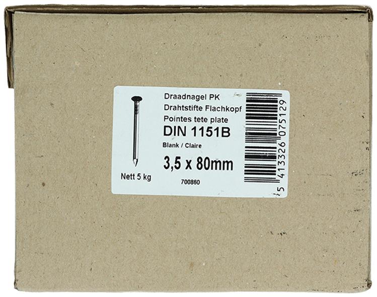 Load image into Gallery viewer, 1015650 - doos 5 kg. nagels platte kop 3,5x80 mm | 3 stuks