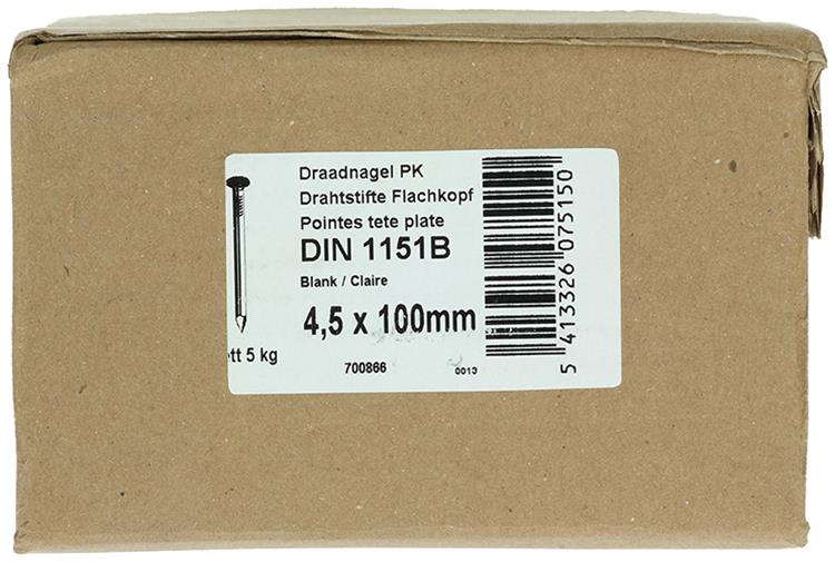 Afbeelding laden in galerijviewer, 1015653 - doos 5 kg. nagels platte kop 4,5x100 mm | 2 stuks