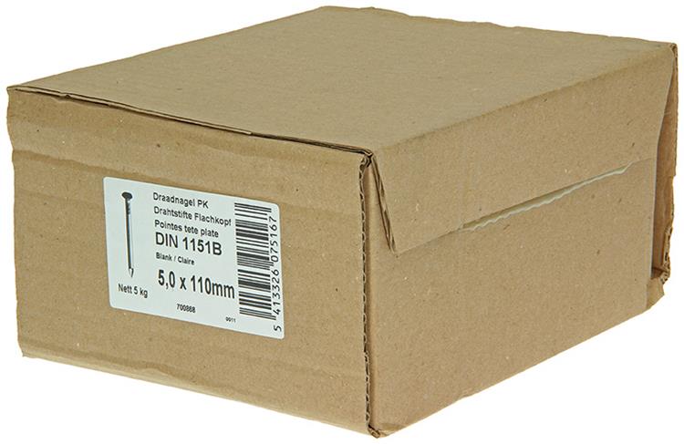 Afbeelding laden in galerijviewer, 1015654 - doos 5 kg. nagels platte kop 5,0x110 mm | 2 stuks