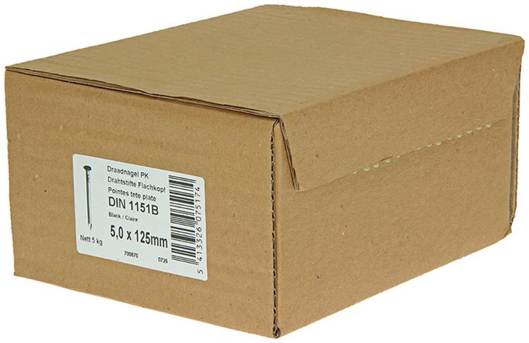 Afbeelding laden in galerijviewer, 1015655 - doos 5 kg. nagels platte kop 5,0x125 mm | 2 stuks