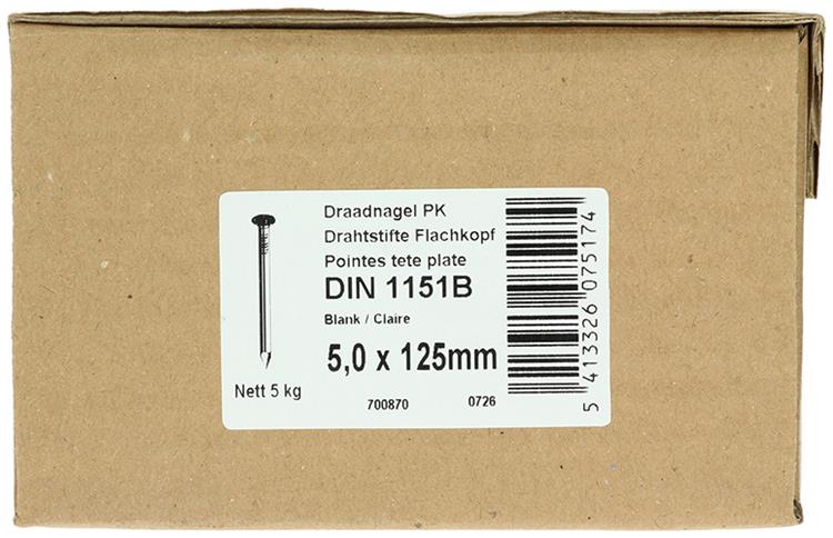 Afbeelding laden in galerijviewer, 1015655 - doos 5 kg. nagels platte kop 5,0x125 mm | 2 stuks