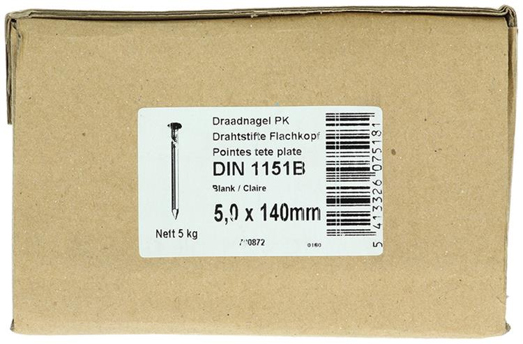 Afbeelding laden in galerijviewer, 1015656 - doos 5 kg. nagels platte kop 5,0x140 mm | 2 stuks