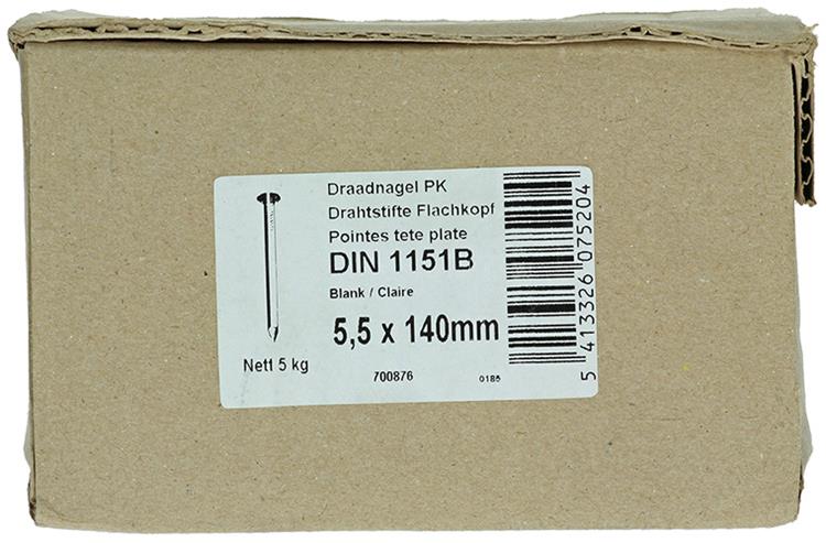 Load image into Gallery viewer, 1015658 - doos 5 kg nagels platte kop 5,5x140 mm | 3 stuks