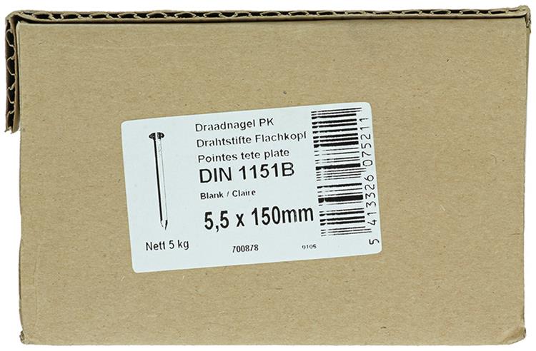 Afbeelding laden in galerijviewer, 1015659 - doos 5 kg. nagels platte kop 5,5x150 mm | 2 stuks