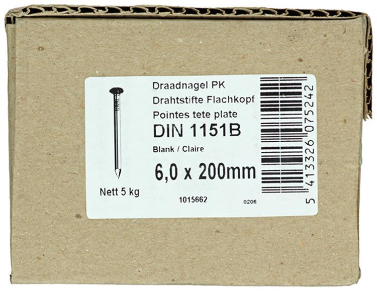 Load image into Gallery viewer, 1015662 - doos 5 kg. nagels platte kop 6,5x200 mm | 3 stuks