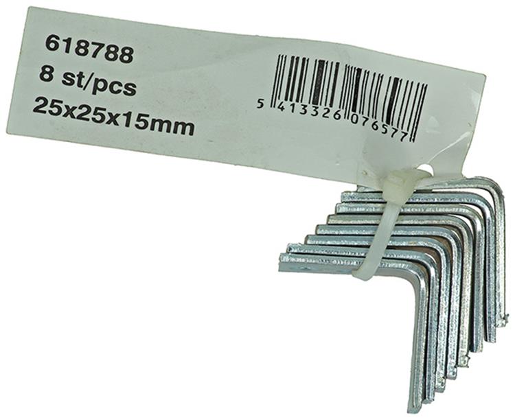 Load image into Gallery viewer, 1014297 - 8 geplooide winkelhaken verzinkt 25x25x15mm | 10 stuks