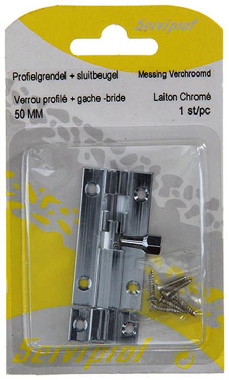 Load image into Gallery viewer, Mack 1013684 - 1 schuifgrendel messing verchroomd a 50 - b 16 mm | 5 stuks