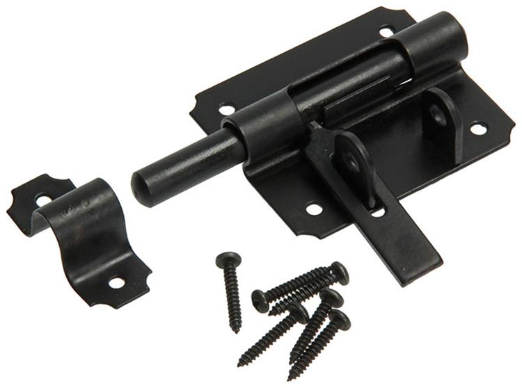 Afbeelding laden in galerijviewer, Mack 1013735 - 1 hangslotgrendel zwart 80mm | 5 stuks