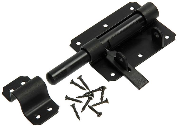 Afbeelding laden in galerijviewer, Mack 1013736 - 1 hangslotgrendel zwart 100mm | 5 stuks
