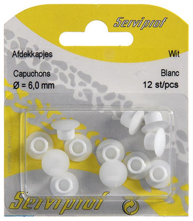 Load image into Gallery viewer, Mack 1014489 - 12 afdekkapjes wit ø 6 mm | 5 stuks