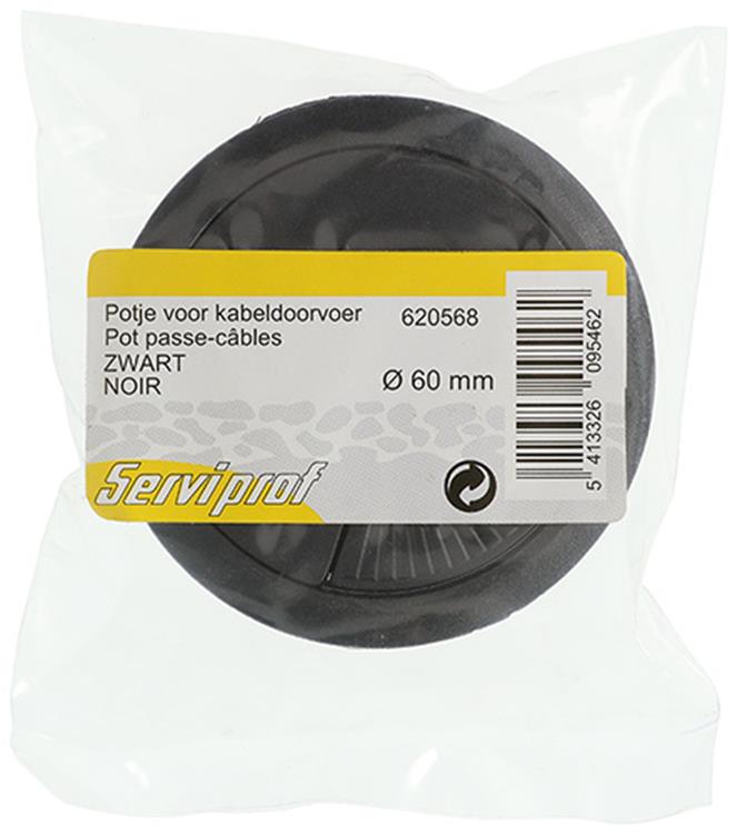 Load image into Gallery viewer, Mack 1014495 - 1 potje voor kabeldoorvoer zwart ø 60 mm | 10 stuks