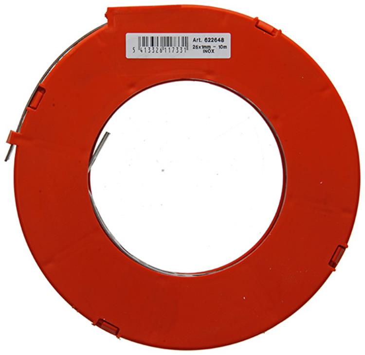 Load image into Gallery viewer, 1014768 - geperforeerd bandijzer, inox 25mmx1mmx10m | 2 stuks