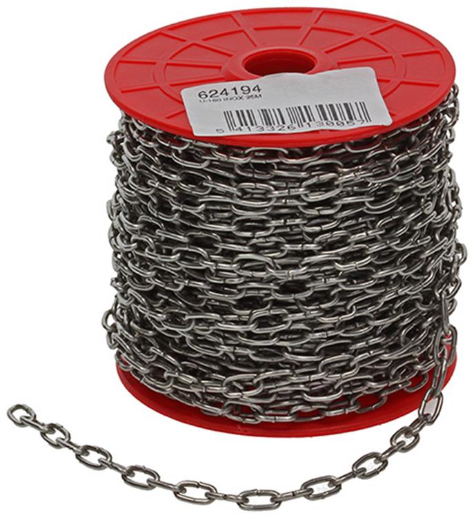 Load image into Gallery viewer, Mack 1015002 - 25m horlogeketting inox rd.haspel 1,6mm | 25 stuks