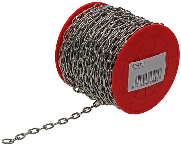 Load image into Gallery viewer, Mack 1015002 - 25m horlogeketting inox rd.haspel 1,6mm | 25 stuks