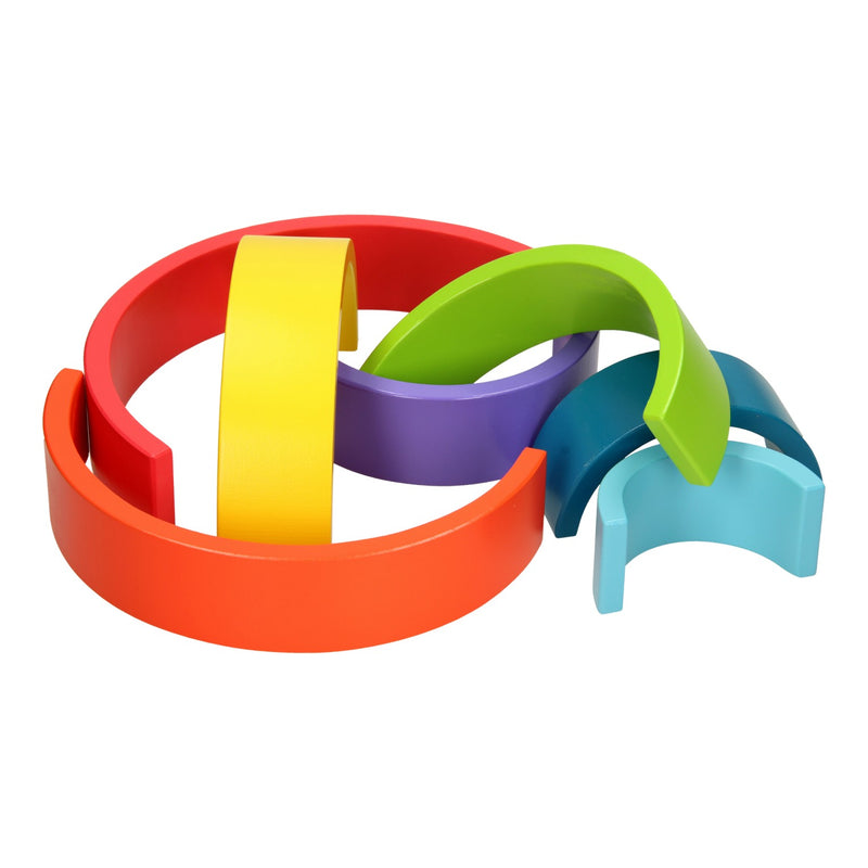 Load image into Gallery viewer, Jouéco regenboog hout, 7 delig. 2+