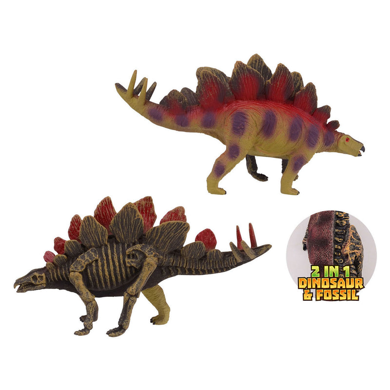 Load image into Gallery viewer, Johntoy animal world tweezijdige dino - stegosaurus