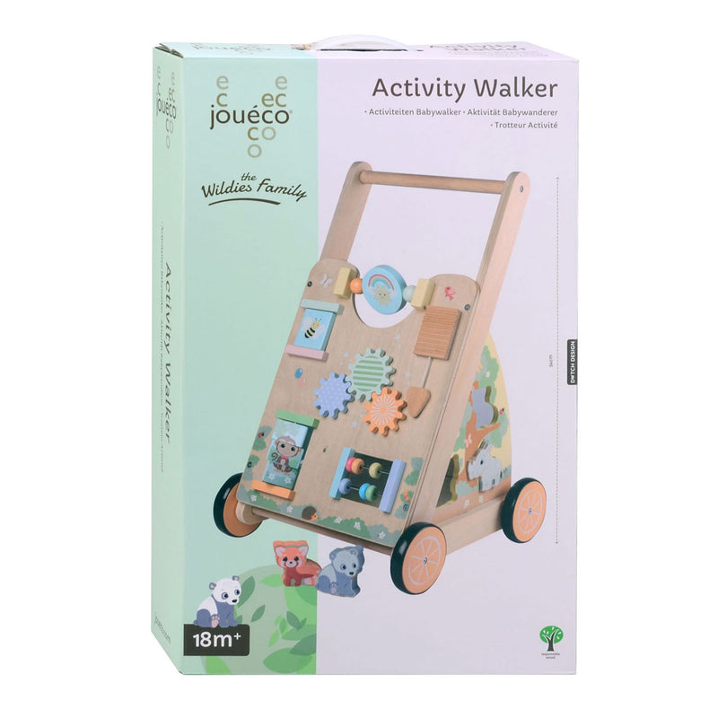 Load image into Gallery viewer, Joueco The Wildies Houten Activiteiten Baby Loopwagen