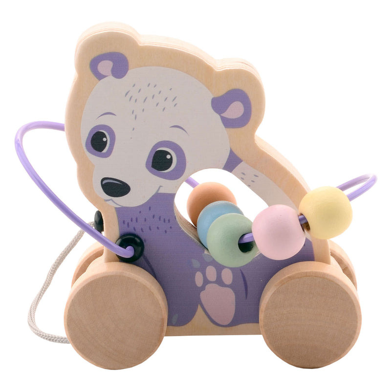 Load image into Gallery viewer, Joueco the wildies houten dier met kralenbaan