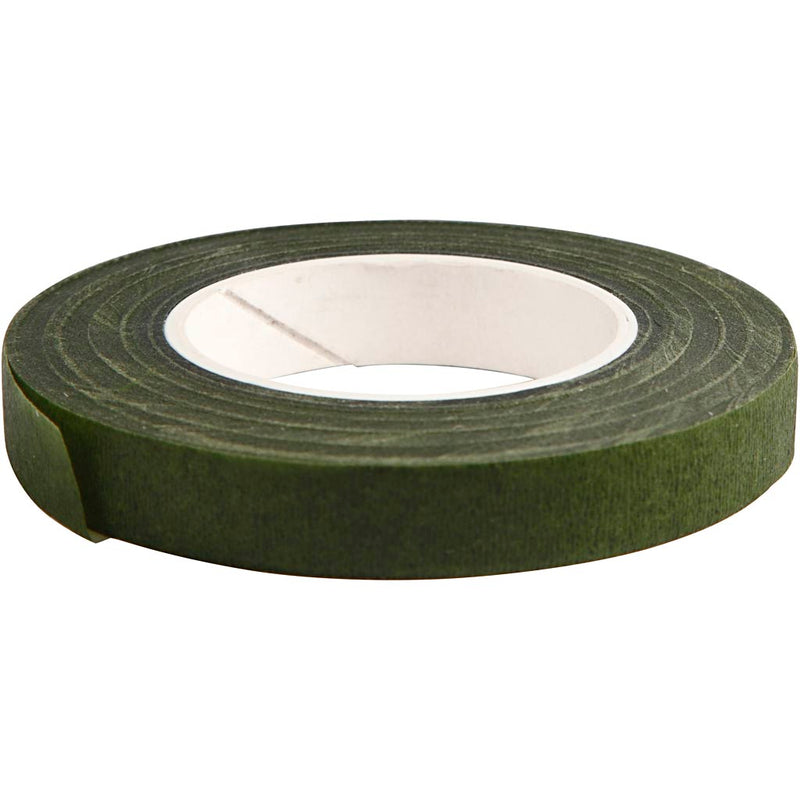 Load image into Gallery viewer, Creativ company https: www.cchobby.nl floral-tape-b-12-mm-donkergroen-27-m-1-rol