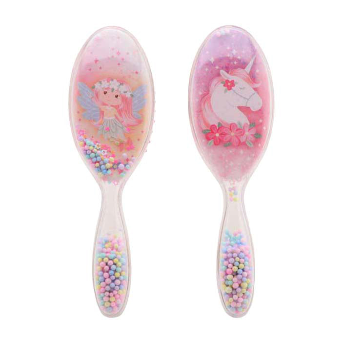 Load image into Gallery viewer, Johntoy roze haarborstel voor kinderen - eenhoorn fee - 21x5x4cm