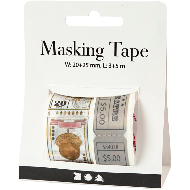 Afbeelding laden in galerijviewer, Https: www.cchobby.nl masking-tape-ticket-en-natuurmotieven-l-3-5-m-b-20-25-mm-2-rol-1-doos