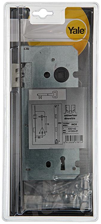 Load image into Gallery viewer, Yale 1019045 - 1 dubbel insteekslot l r inox a1353-27 55mm | 3 stuks