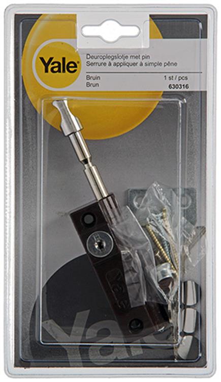 Load image into Gallery viewer, Yale 1019106 - 1 deuroplegslotje, met pin, bruin | 2 stuks
