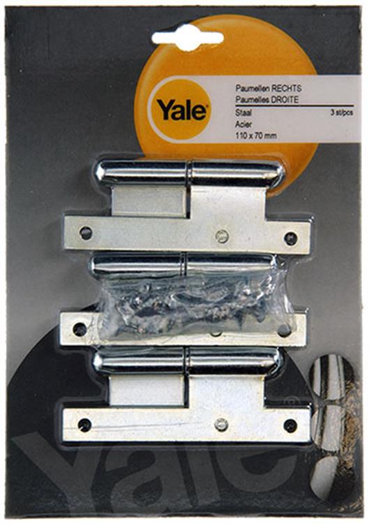 Load image into Gallery viewer, Yale 1019129 - 3 stalen paumellen bichromaat r 110x70mm | 5 stuks